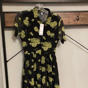 Urban Outfitters Floral Mesh Dress Medium